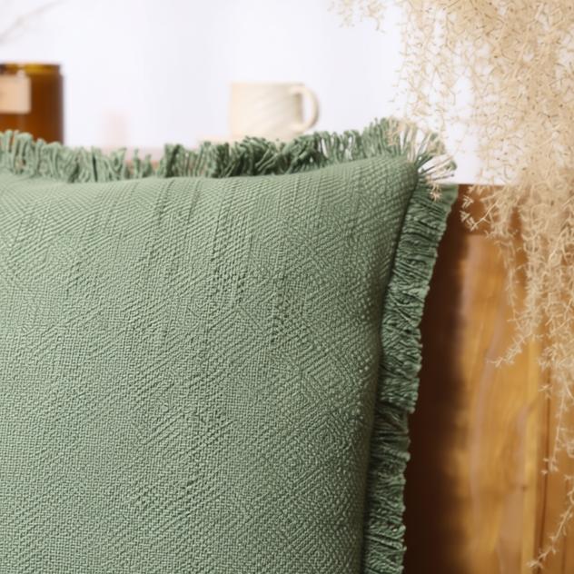 Bethany Green Cushion Cover - detail view | cushion cover, bedroom, home decor