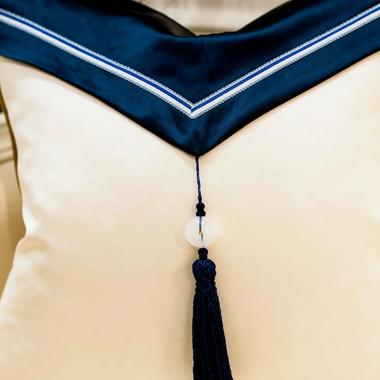 Luna Cushion Cover - detail view | cushion cover, living room decor, blue cushion