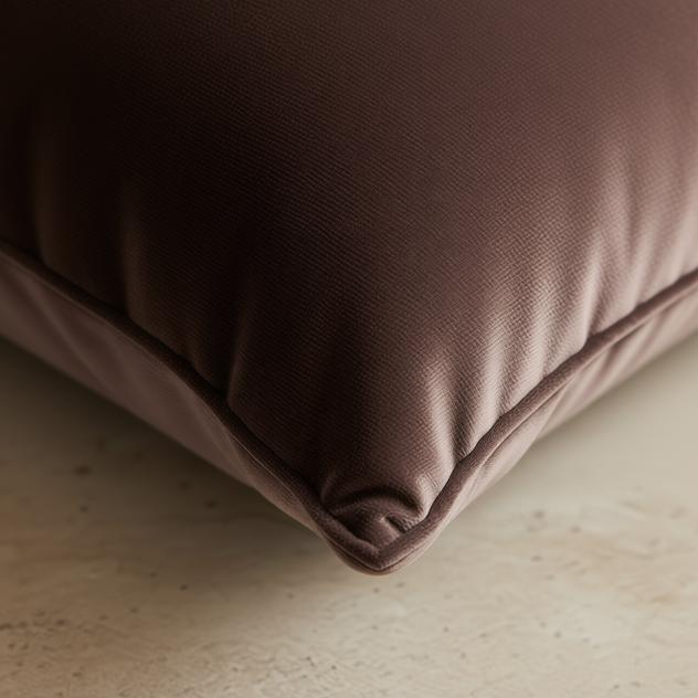 Remi Coffee Velvet Cushion Cover - detail view | modern, throw pillow, home decor
