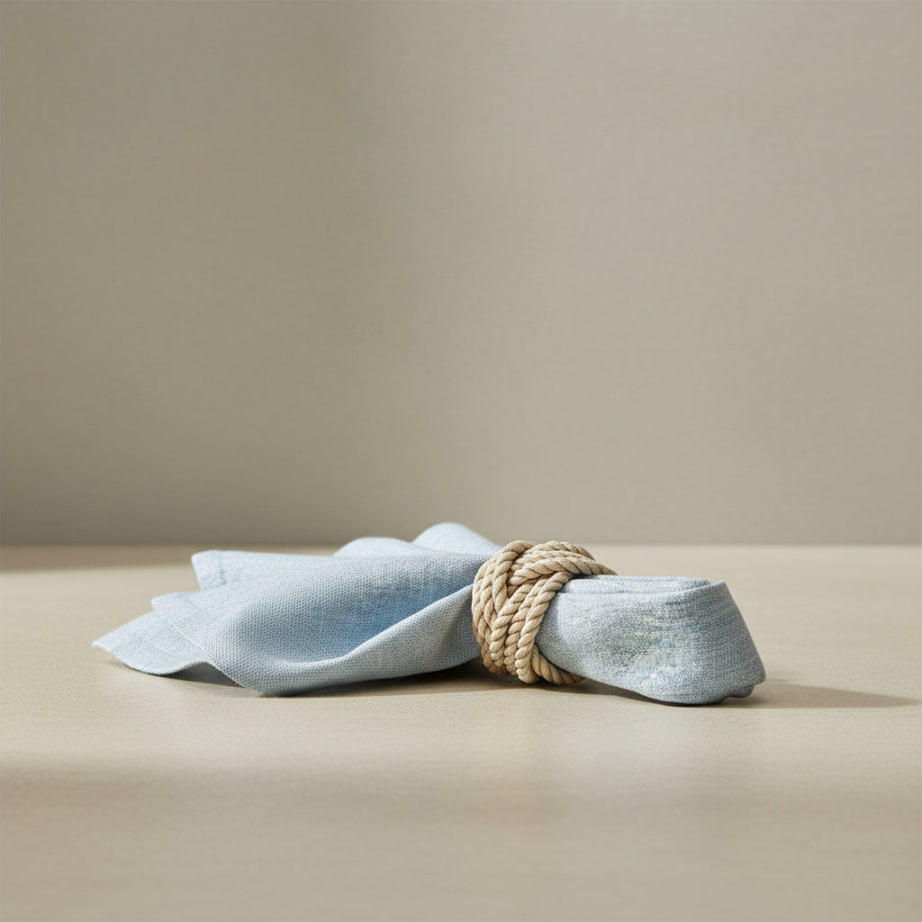 Wendy Napkin Ring - detail view | table decor, hemp rope, natural