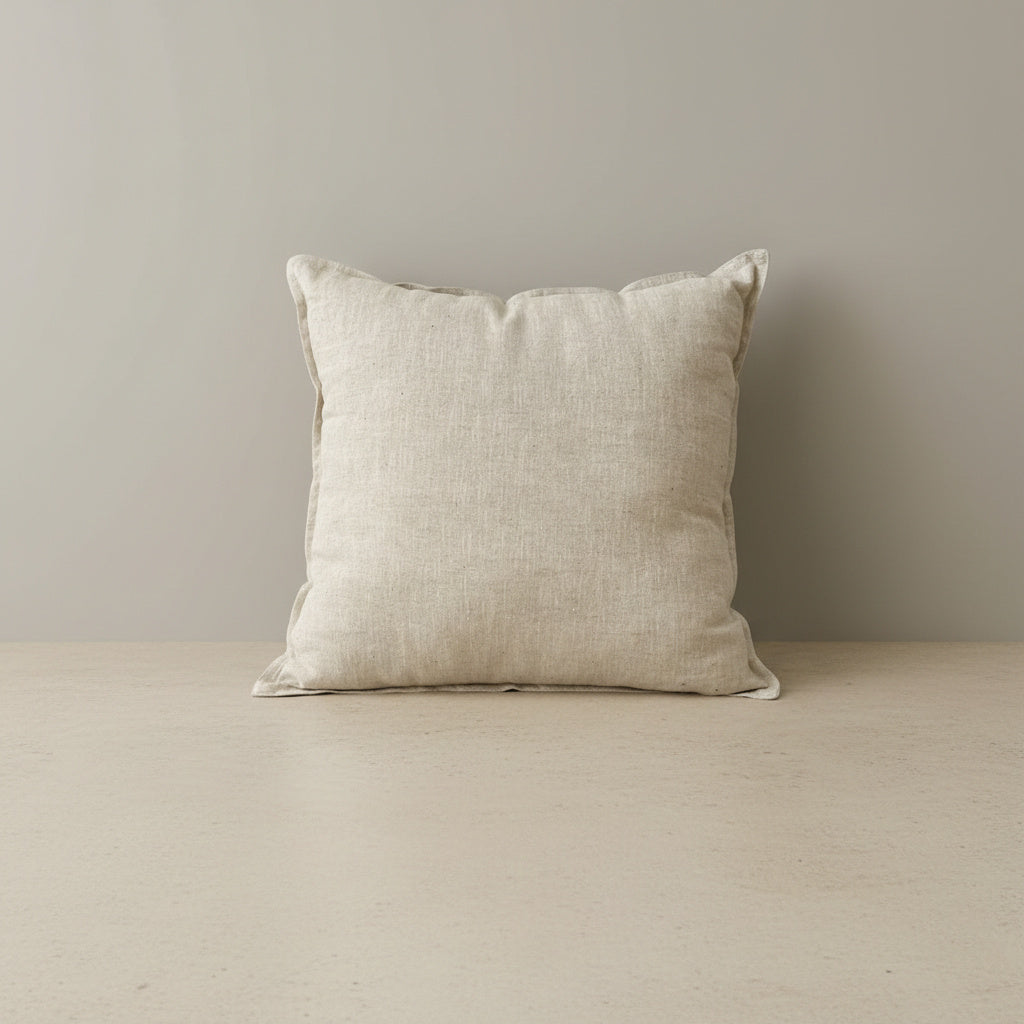 Bridget Beige Cushion Cover in Oatmeal Linen | cushion cover, bedroom, beige