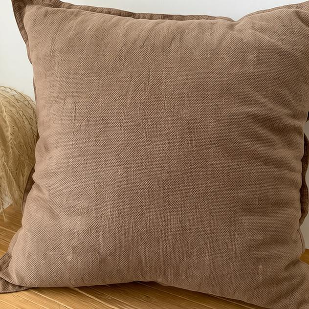 Bridget Coffee Cushion Cover - detail view | cushion cover, minimalist, brown