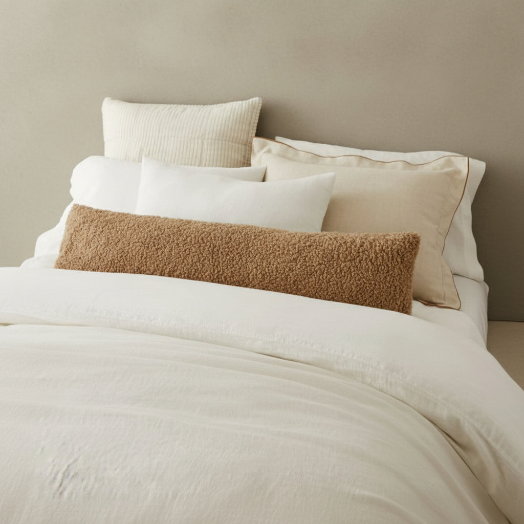 Brielle Bolster Pillow - detail view | reading pillow, neutral pillow, lumbar support