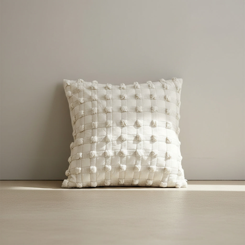 Emilia Cream Tufted Cushion Cover in Cream White | cushion cover, home decor, tufted