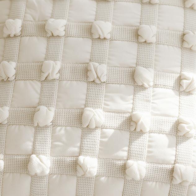 Emilia Cream Tufted Cushion Cover - detail view | cushion cover, home decor, tufted