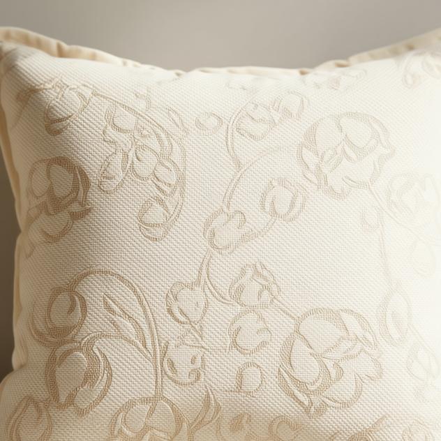Emilia Ivory Brocade Cushion Cover - detail view | textured, cushion cover, woven pattern