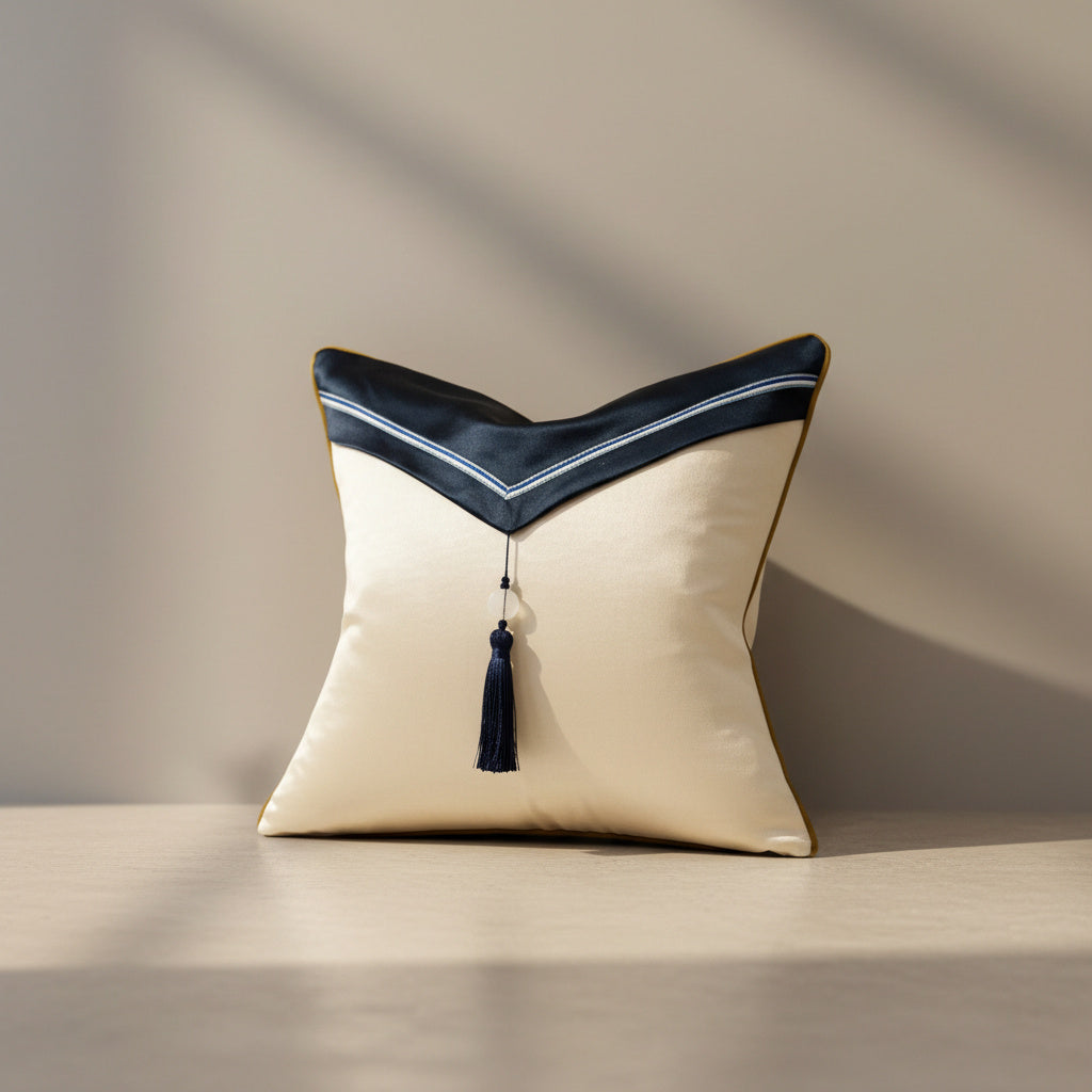 Luna Cushion Cover in Cream Ivory | cushion cover, living room decor, blue cushion