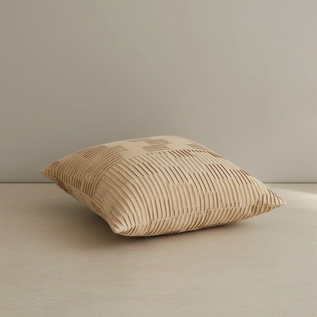 Nadine Amber Ridges Cushion Cover - detail view | square, textured, cushion cover