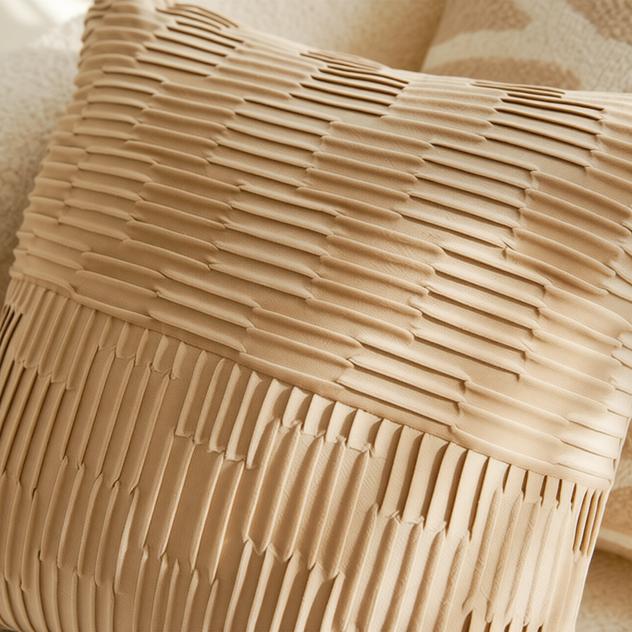 Nadine Amber Ridges Cushion Cover - lifestyle shot | square, textured, cushion cover