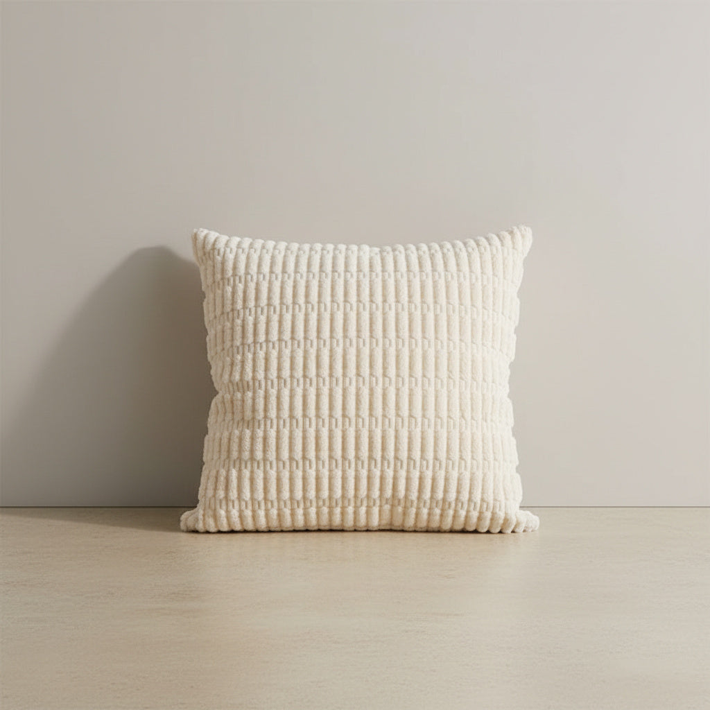 Nadine Cream Corduroy Cushion Cover in Cream White | textured, cushion cover, bedroom