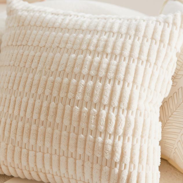Nadine Cream Corduroy Cushion Cover - detail view | textured, cushion cover, bedroom