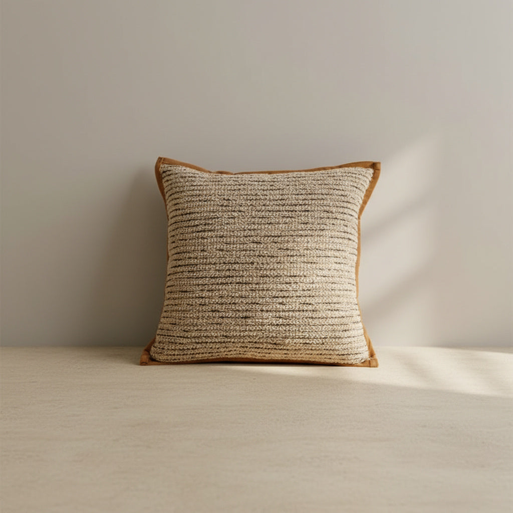 Nadine Rustic Stripe Cushion Cover in Woven Cream | cushion cover, soft furnishings, bedroom