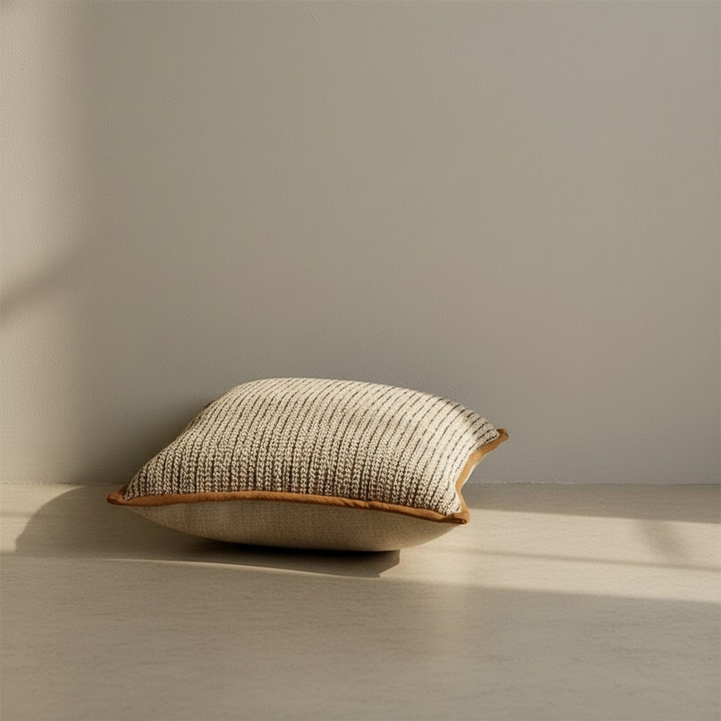 Nadine Rustic Stripe Cushion Cover - lifestyle shot | cushion cover, soft furnishings, bedroom