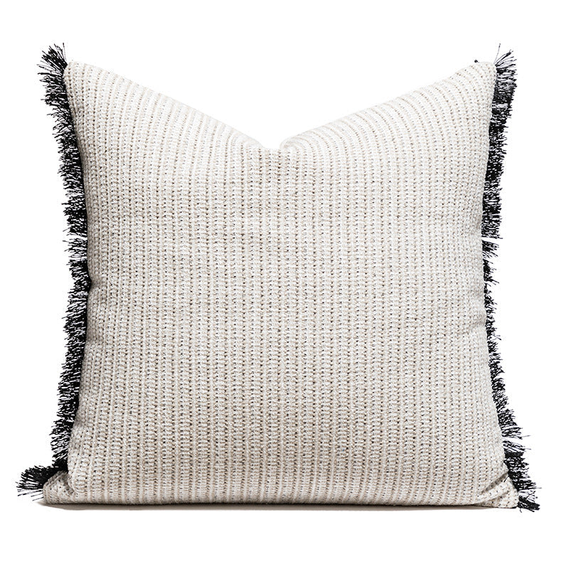 Natalia Fringed Weave Cushion Cover - detail view | pillow cover, neutral, soft furnishing