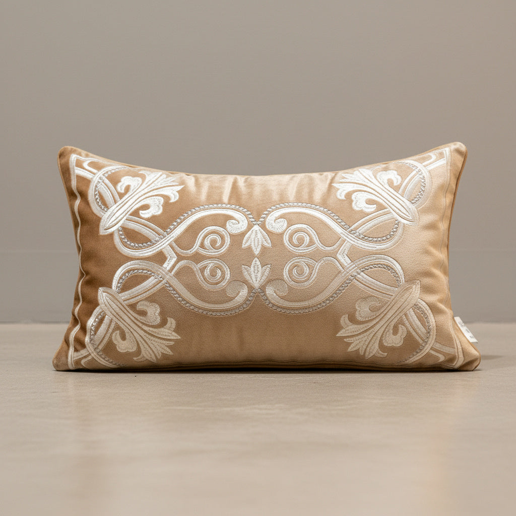 Pearl Cushion Cover in Charcoal Grey, Chocolate Brown | neutral decor, geometric pattern, throw pillow cover