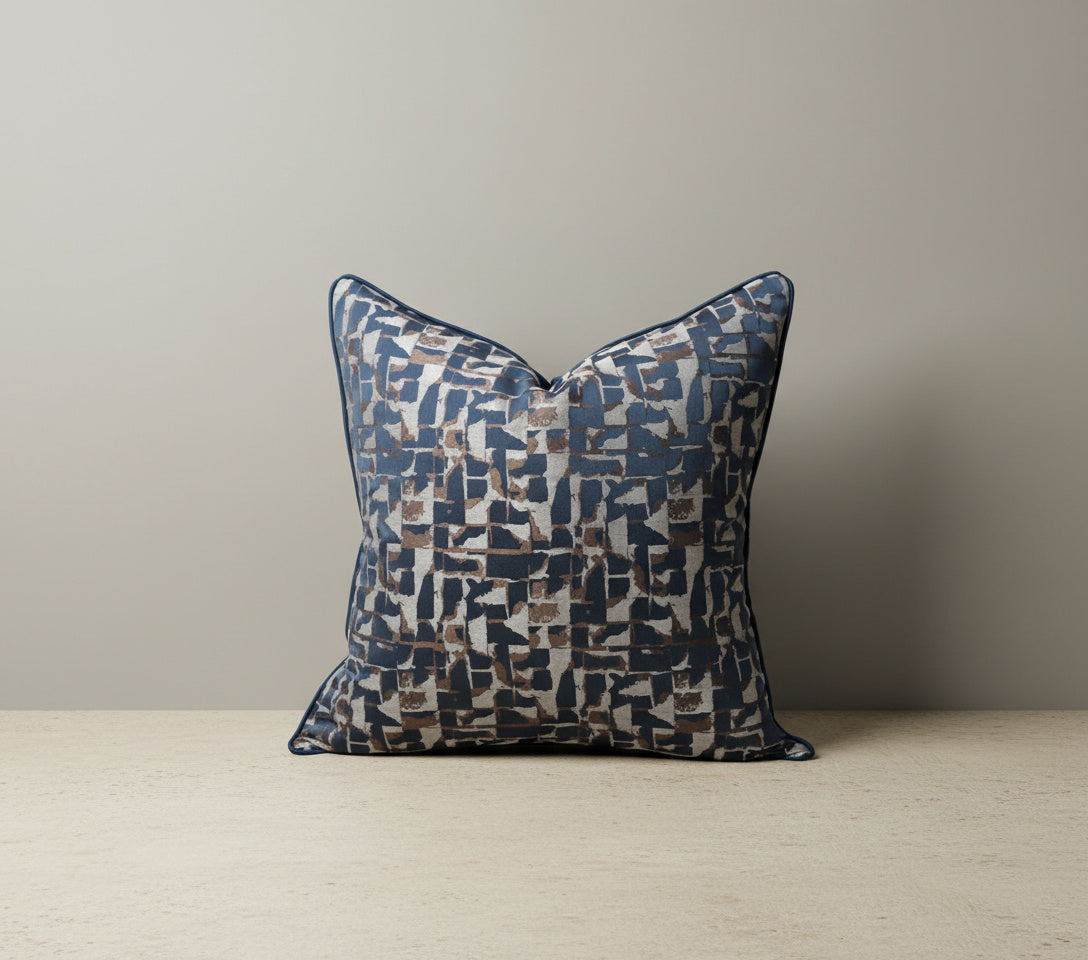 Poppy Cushion Cover - image 4 | bedroom, fabric, navy blue