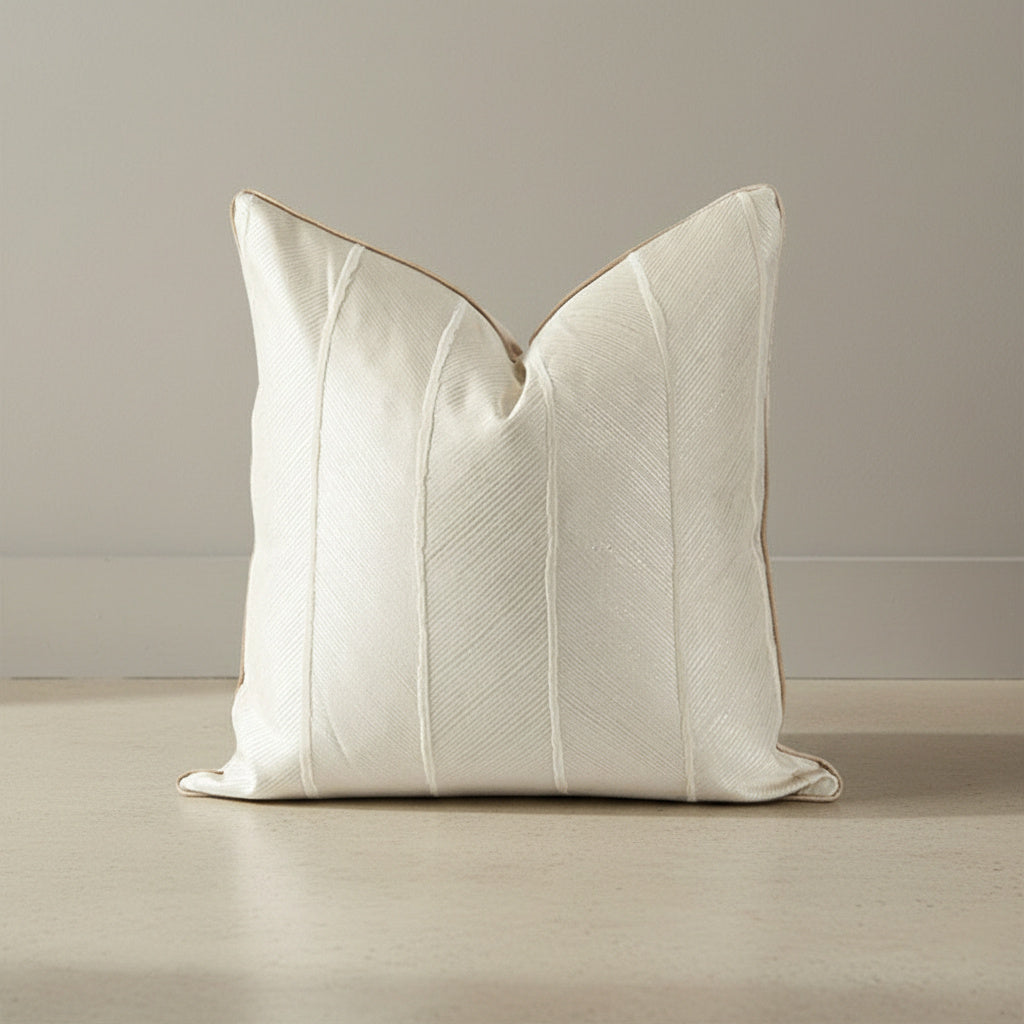 Rebecca Feather Cushion Cover in Cream White | home textiles, feather texture, scandinavian style