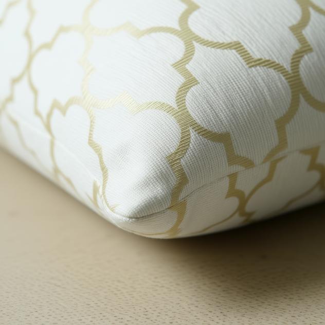 Rebecca Golden Foil Cushion Cover - detail view | zip closure, scandinavian style, home decor