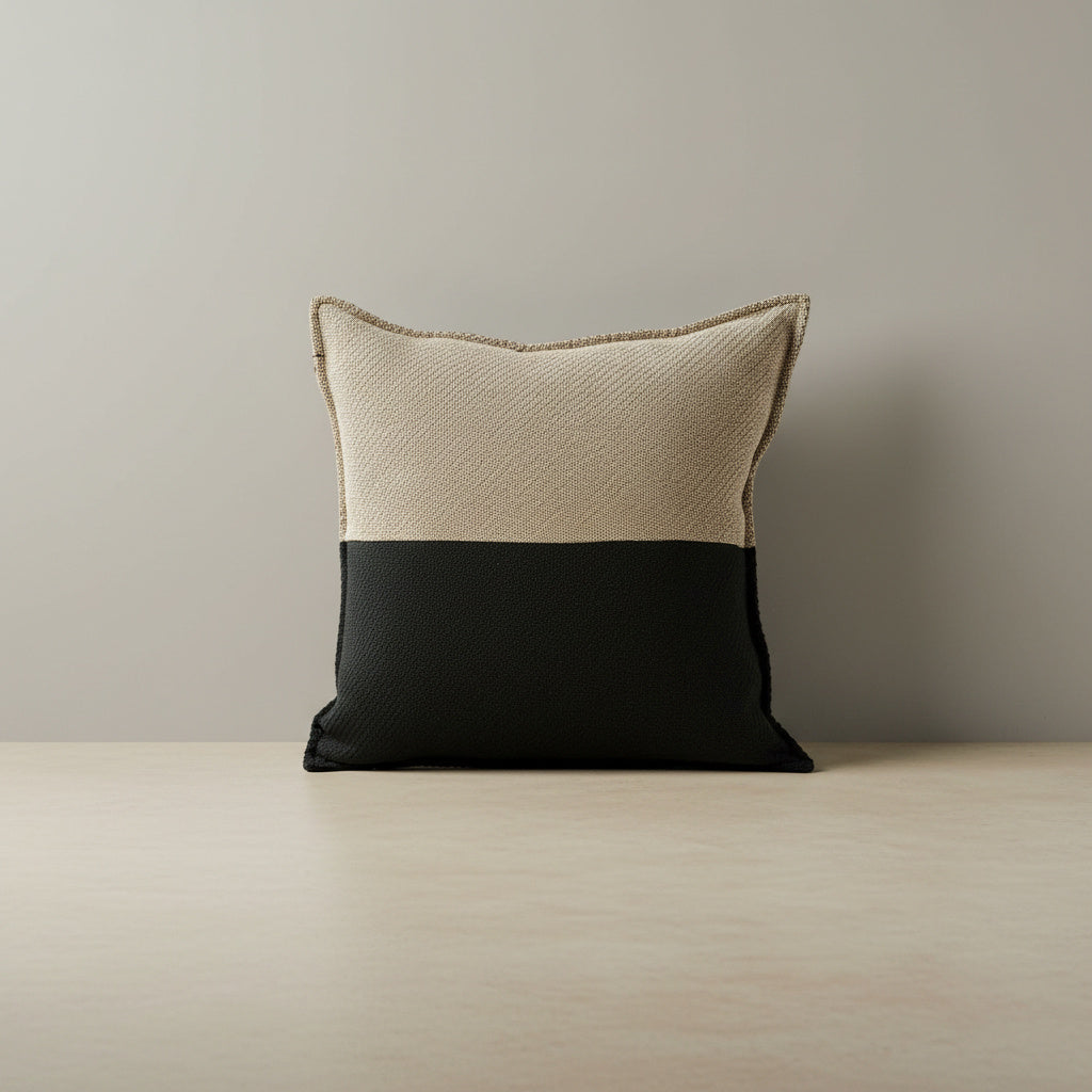 Reese Twilight Block Cushion Cover in Charcoal Black | bedroom, living room, throw pillow