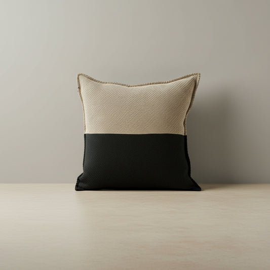 Reese Twilight Block Cushion Cover in Charcoal Black | bedroom, living room, throw pillow