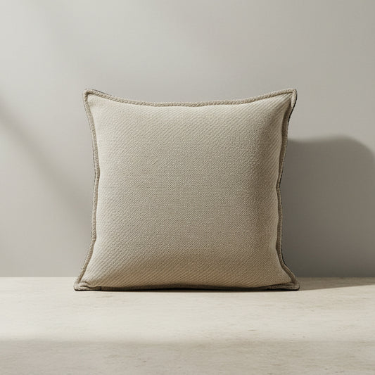 Reese Woven Earth Cushion Cover in Warm Taupe | bedroom, earth tones, living room