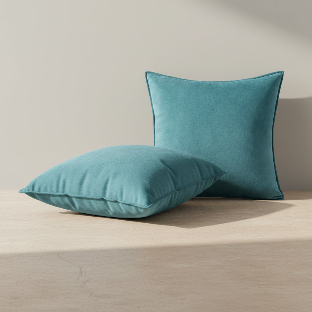 Remi Blue Velvet Cushion Cover - velvet in Teal Blue, Teal Blue | modern, blue, scandinavian