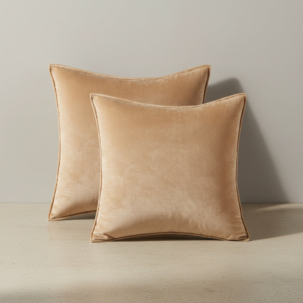 Remi Gold Velvet Cushion Cover - velvet in Warm Camel, Warm Camel | modern, scandinavian, throw pillow