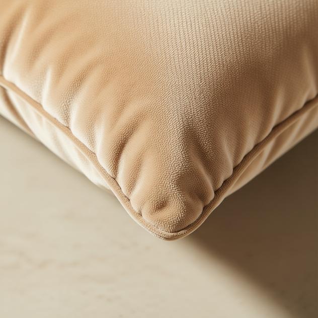 Remi Gold Velvet Cushion Cover - detail view | modern, scandinavian, throw pillow