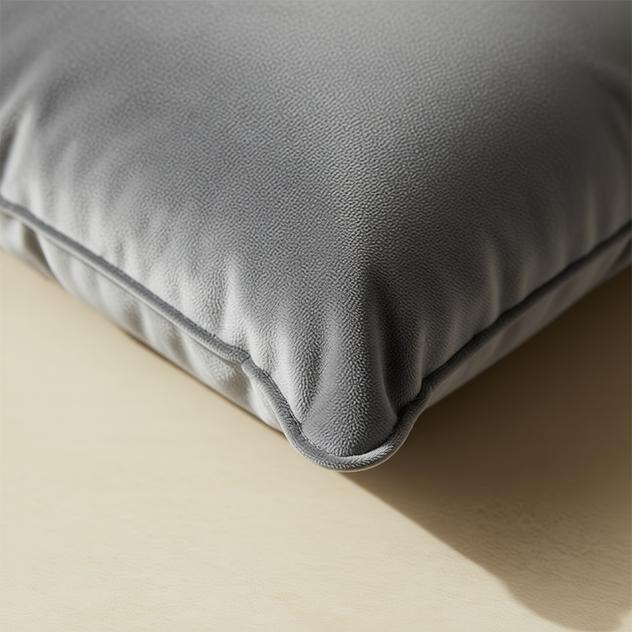 Remi Grey Velvet Cushion Cover - lifestyle shot | soft furnishing, modern, grey