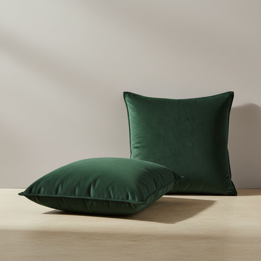 Remi Moss Green Velvet Cushion Cover - velvet in Forest Green, Forest Green | moss green, modern, scandinavian