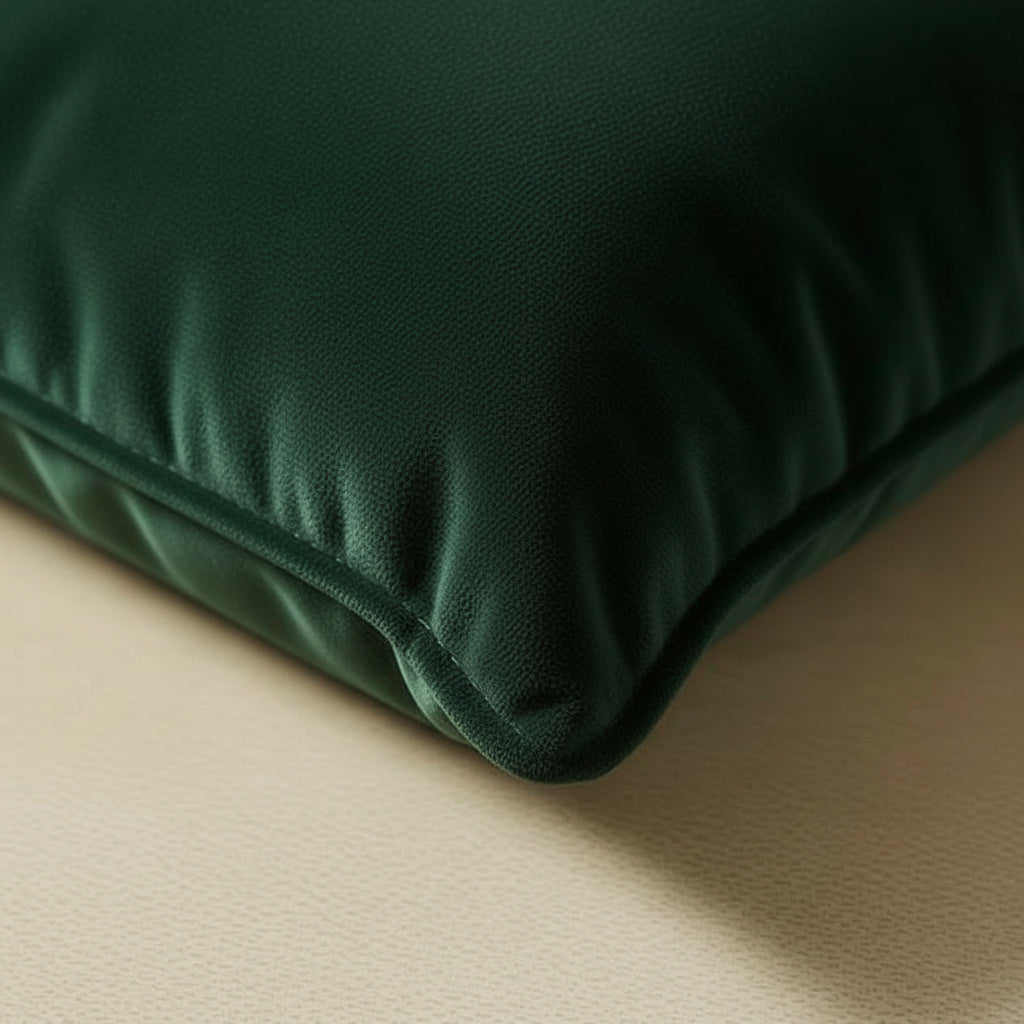 Remi Moss Green Velvet Cushion Cover - lifestyle shot | moss green, modern, scandinavian