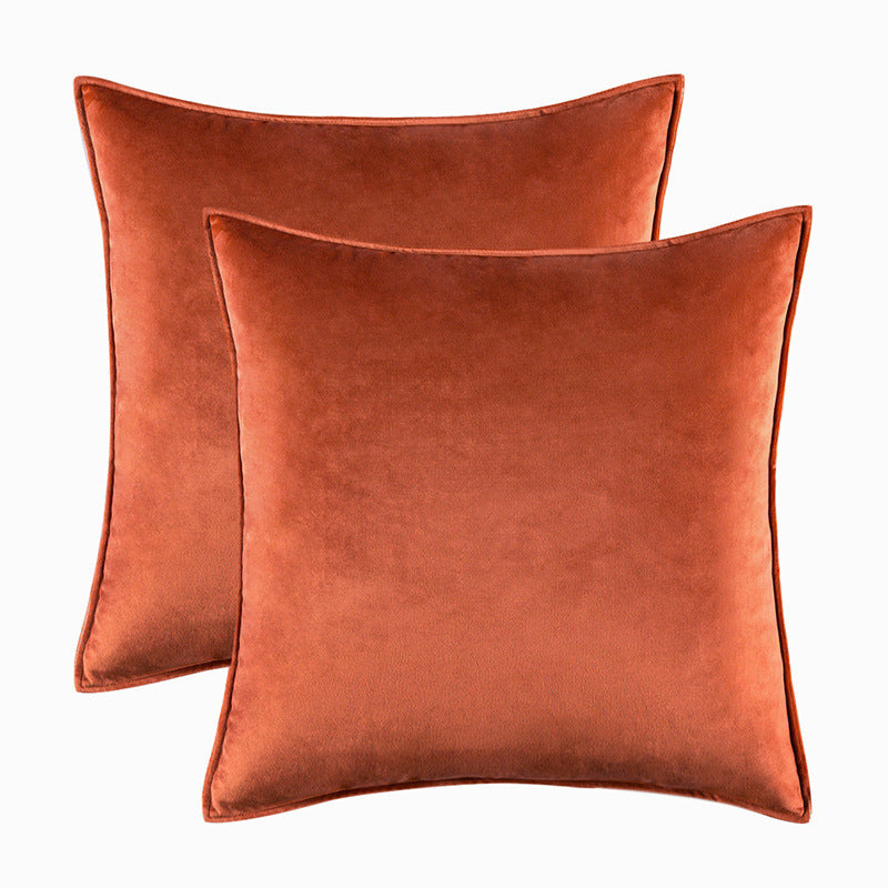 Remi Orange Velvet Cushion Cover - detail view | velvet cushion cover, modern cushion, living room decor