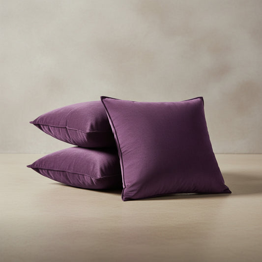 Remi Purple Velvet Cushion Cover in Deep Plum, Deep Plum | purple cushion cover, modern style, living room decor