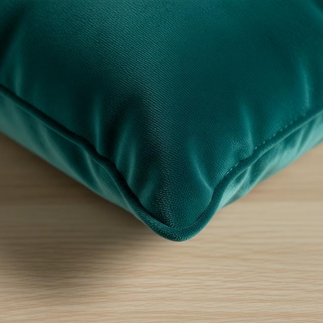 Remi Teal Velvet Cushion Cover - detail view | modern home, scandinavian, living room