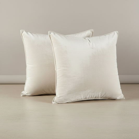Remi White Velvet Cushion Cover - velvet in Cream Ivory, Cream Ivory | modern, scandinavian, pillow cover