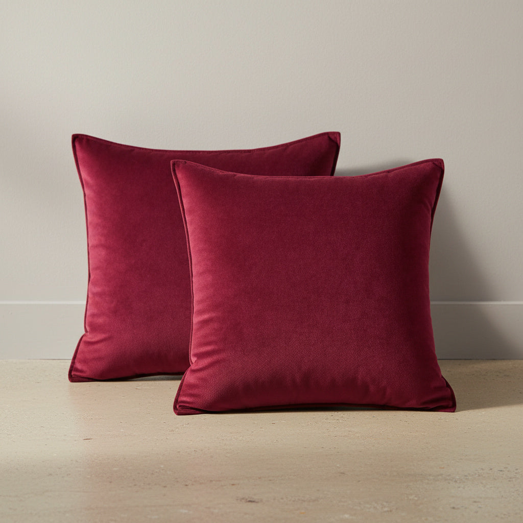 Remi Wine Red Velvet Cushion Cover - velvet in Burgundy Velvet, Burgundy Velvet | burgundy, throw pillow, home decor