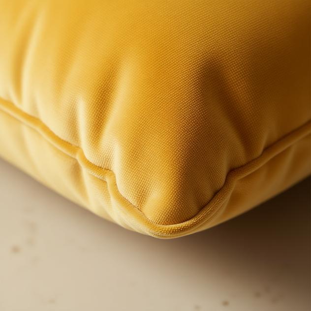 Remi Yellow Velvet Cushion Cover - lifestyle shot | scandinavian style, living room, home decor