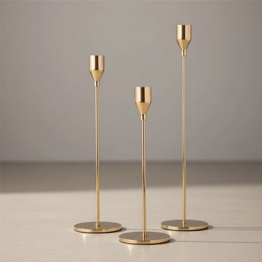 Sadie Candle Holder in Warm Gold, Warm Gold | table decor, candle holder, scandinavian