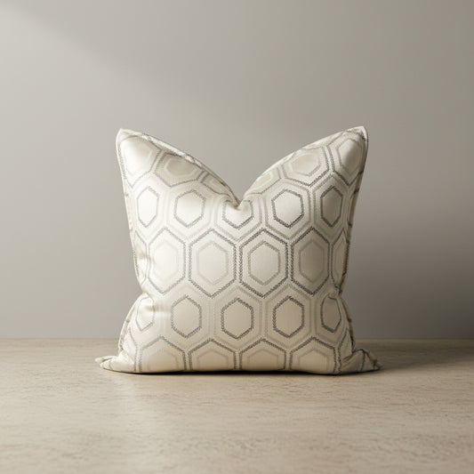 Sara Pattern Cushion Cover in Champagne Beige | living room, home decor, grey