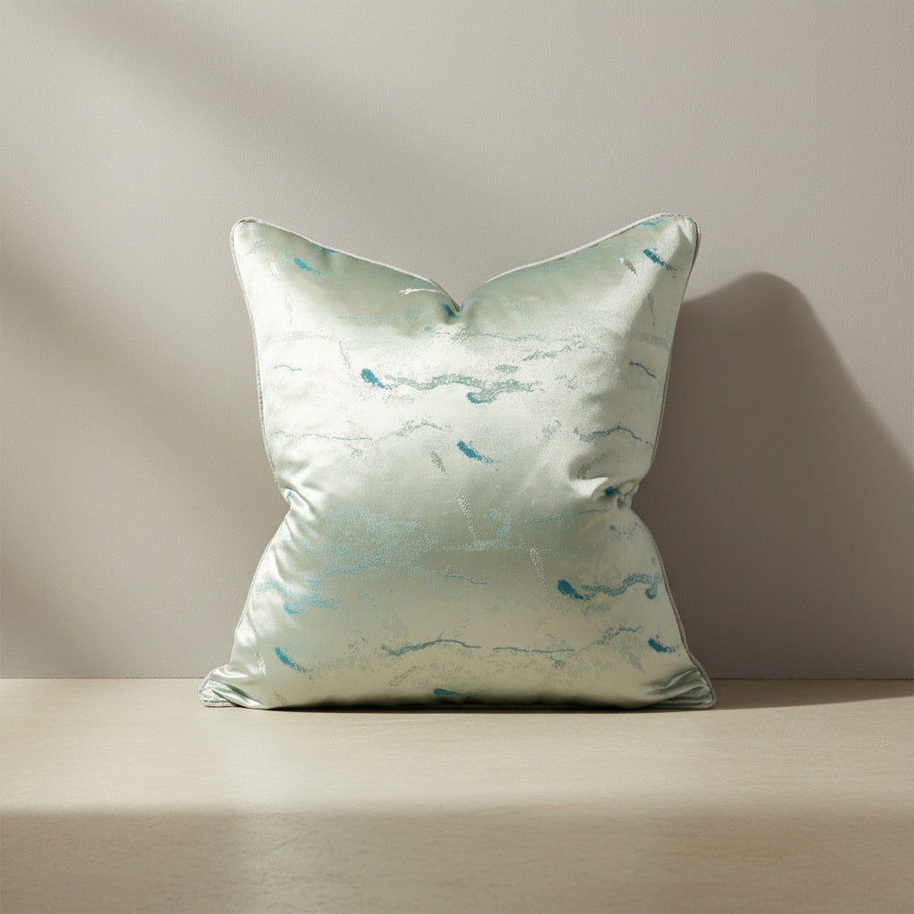 Tilda Aqua Marble Cushion Cover in Seafoam Mist, Seafoam Mist | home decor, pillow covers, blue