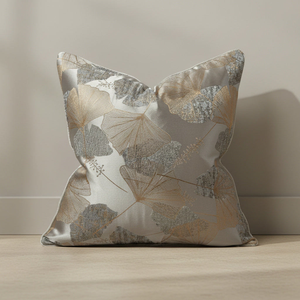 Tilda Gilded Leaves Cushion Cover in Warm Gray, Warm Gray | home decor, cushion cover, living room