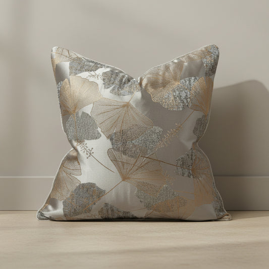 Tilda Gilded Leaves Cushion Cover in Warm Gray, Warm Gray | home decor, cushion cover, living room