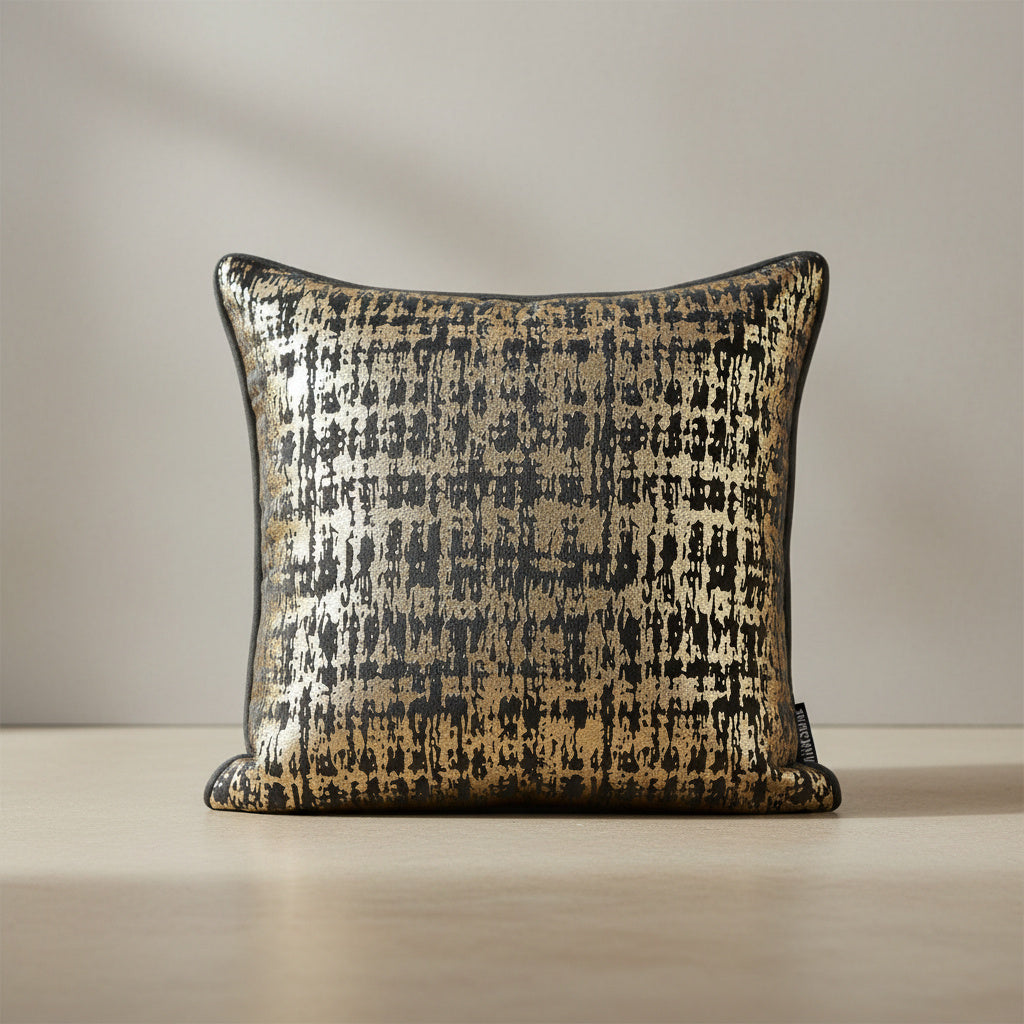 Valerie Cushion Cover - velvet in Charcoal Gold, Forest Green | cushion cover, bedroom, square cushion