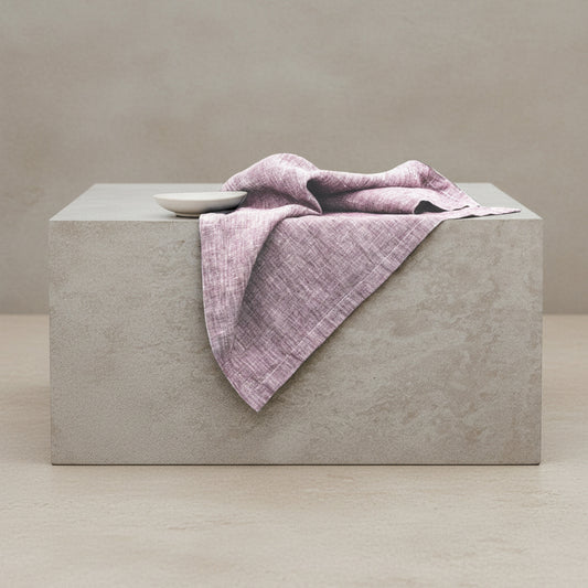 Vivian Blush Pink Linen Napkin in Lavender Mauve | natural fabric, caramel, brown napkins