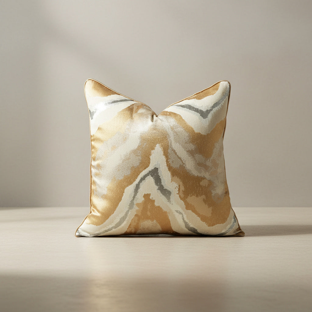 Ximena Cushion Cover in Warm Taupe, Warm Taupe | scandinavian style, abstract design, living room decor
