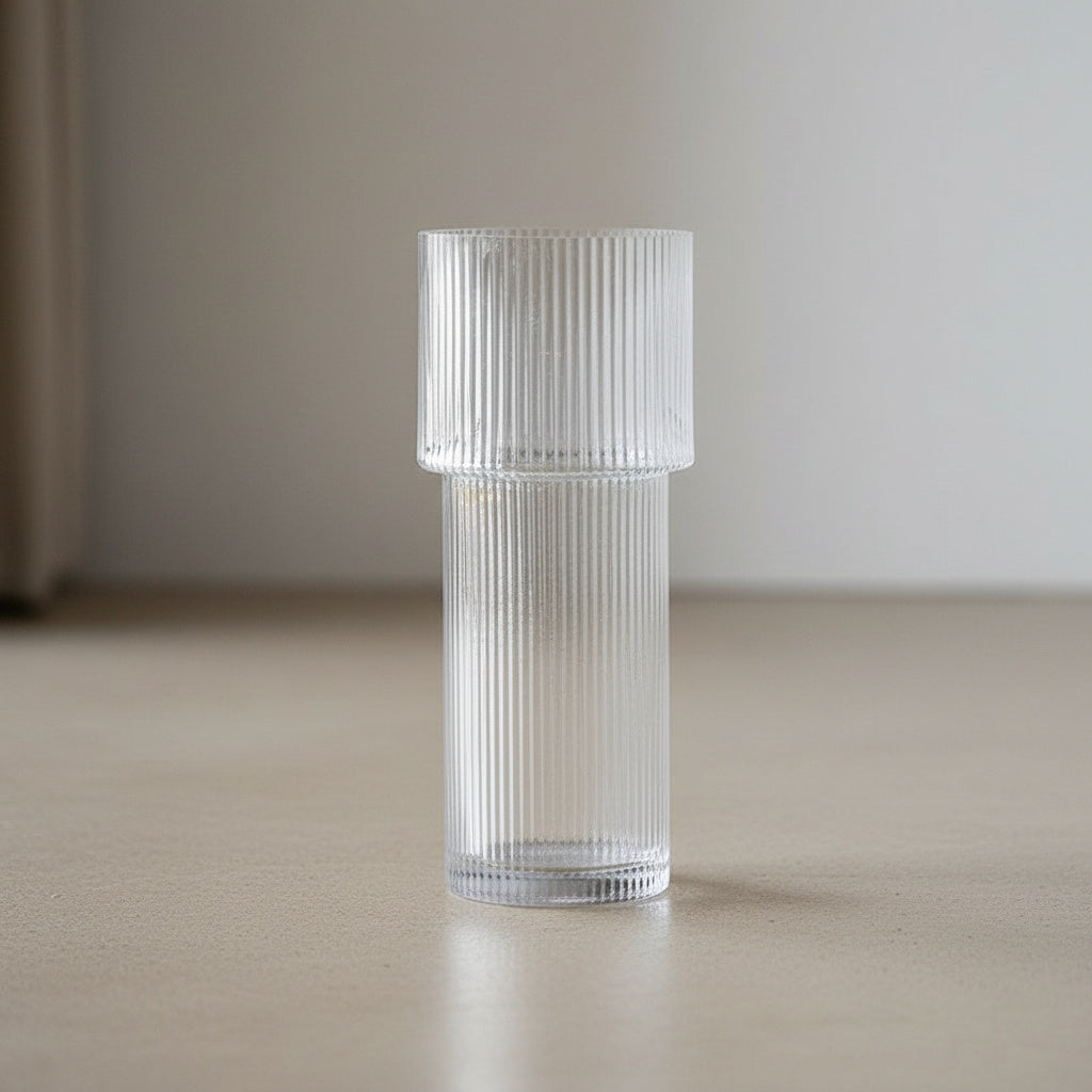 Yvette Medium Glass Vase in Clear Glass | home decor, simple vase, oval vase
