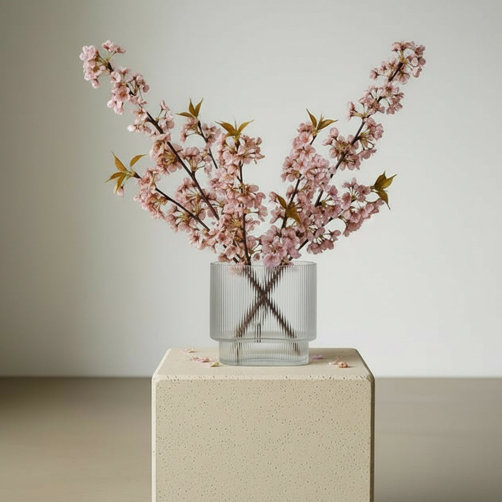 Yvette Oval Glass Vase - detail view | home decor, simple vase, oval vase