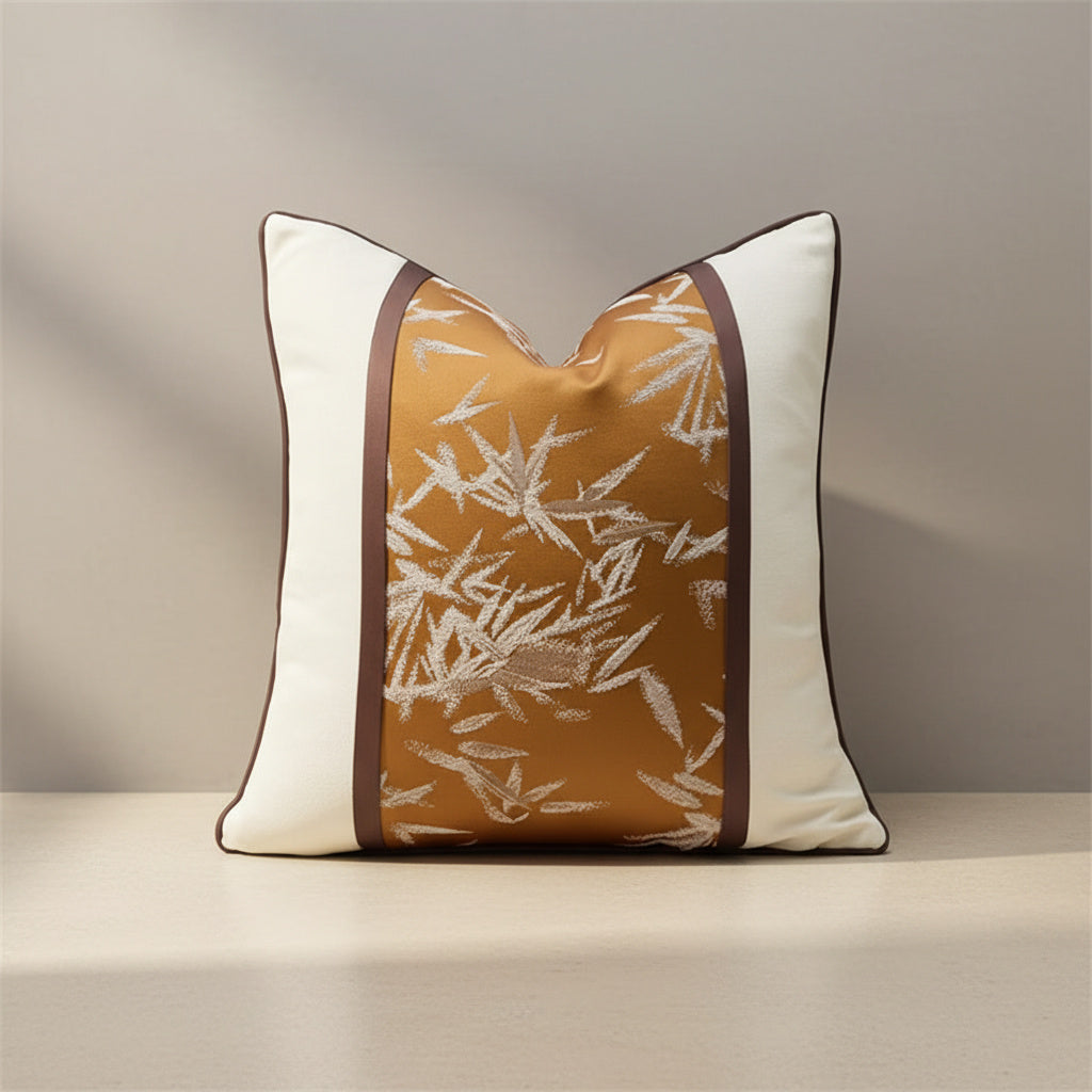 Zelda Tropical Amber Cushion Cover in Warm Caramel | throw pillow, living room decor, cushion cover
