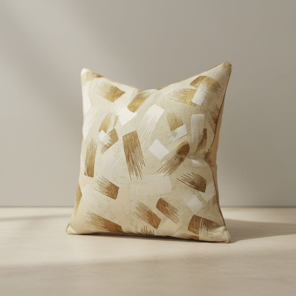 Zena Cushion Cover in Warm Cream, Warm Cream | textured fabric, contemporary, bedroom